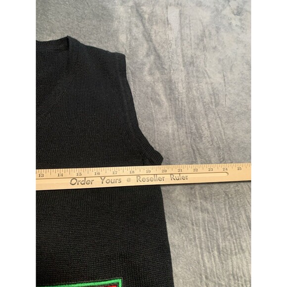 VINTAGE CHRISTMAS Sweater Vest Women's Large Holly Candy Cane Button Up Ornament - Picture 9 of 10